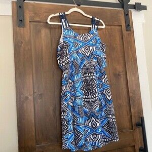 E409 Pink Rose Girl's Junior Sz. L Dress Strappy Blue Black